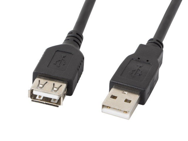 Lanberg USB 2.0 AM-AF, 0.7 m kaina ir informacija | Kabeliai ir laidai | pigu.lt