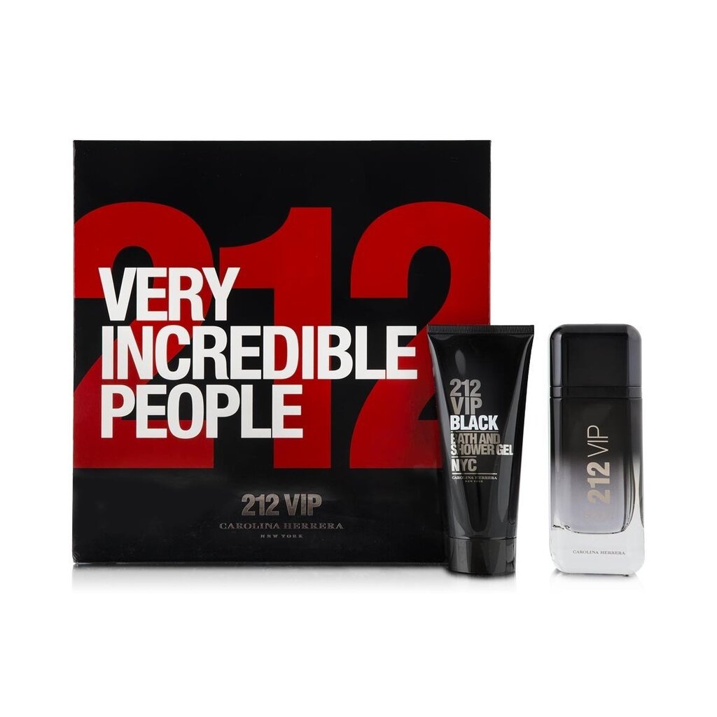 Rinkinys Carolina Herrera 212 Men VIP Black: EDP vyrams 100 ml + dušo želė 100 ml kaina ir informacija | Kvepalai vyrams | pigu.lt