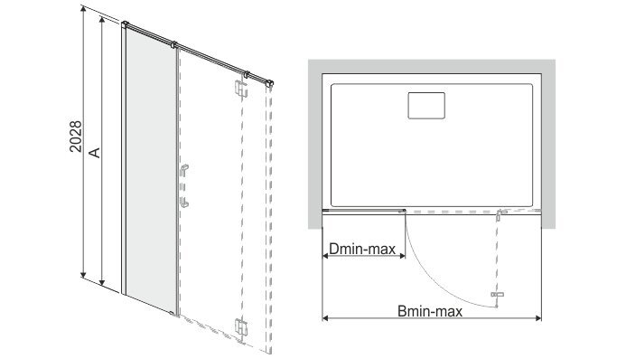Dušo sienelė Sanplast Space Line SS2/Space 20s kaina ir informacija | Dušo durys ir sienelės | pigu.lt