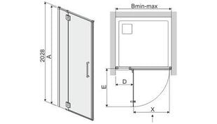 Dušo durys į nišą Sanplast Space Line DJ2/L/Space 80s, L kaina ir informacija | Dušo durys ir sienelės | pigu.lt