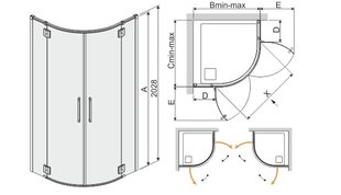 Kampinė dušo kabina Sanplast Space Line KP4/Space 100s kaina ir informacija | Dušo kabinos | pigu.lt