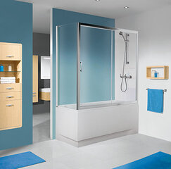Vonios sienelė Sanplast TX SSO-W/TX5b 70s, profilis pergamon, dekoruotas stiklas Grey kaina ir informacija | Priedai vonioms, dušo kabinoms | pigu.lt