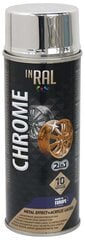 Aerozolinis akrilinis lakas INRAL CHROME 400 ml. sidabro spalvos kaina ir informacija | Lakai, skiedikliai | pigu.lt