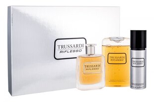 Rinkinys Trussardi Riflesso: EDT vyrams 100 ml + dušo želė 200 ml + dezodorantas 100 ml kaina ir informacija | Kvepalai vyrams | pigu.lt