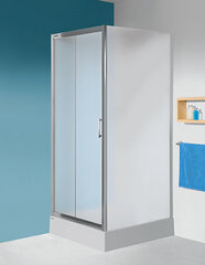 Dušo sienelė Sanplast TX SS/TX5b 75s, profilis blizgantis sidabrinis, dekoruotas stiklas cora kaina ir informacija | Dušo durys ir sienelės | pigu.lt