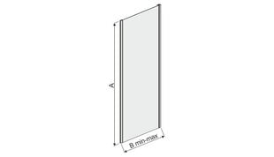 Dušo sienelė Sanplast TX SS/TX5b 75s, profilis pergamon, skaidrus stiklas W0 kaina ir informacija | Dušo durys ir sienelės | pigu.lt