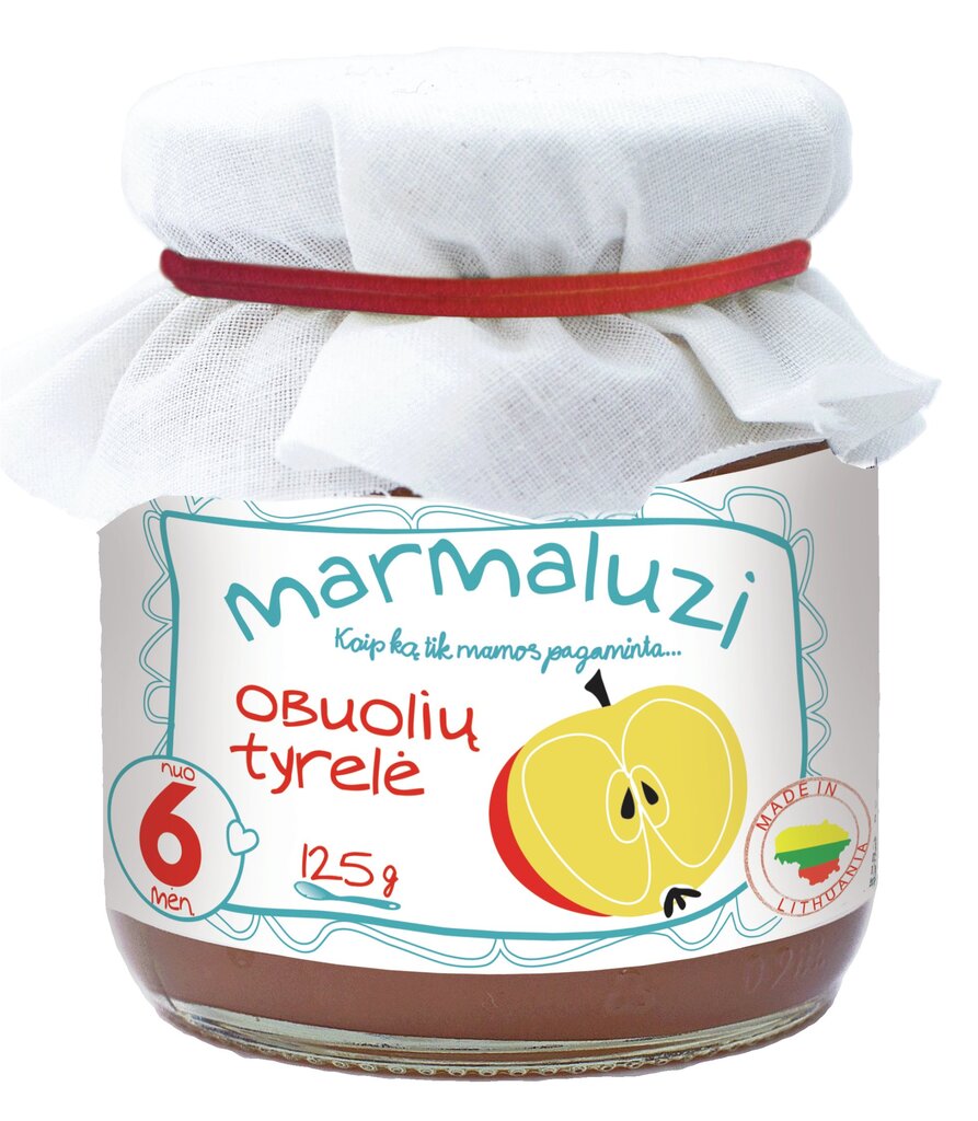 Marmaluzi obuolių tyrelė, 6 mėn., 125 g. kaina ir informacija | Tyrelės | pigu.lt