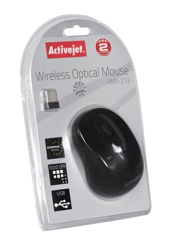 Activejet USB AMY-213, juoda kaina ir informacija | Pelės | pigu.lt