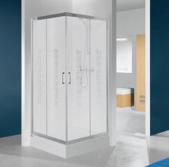 Kvadratinė dušo kabina Sanplast TX KN/TX4b 80s, matinis sidabrinis profilis, dekoruotas stiklas grey kaina ir informacija | Dušo kabinos | pigu.lt