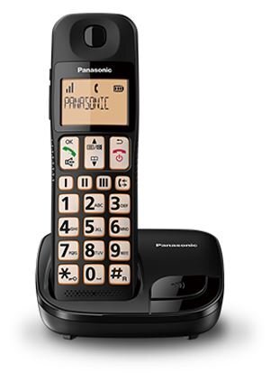 Panasonic KX-TGE110, juodas kaina ir informacija | Stacionarūs telefonai | pigu.lt