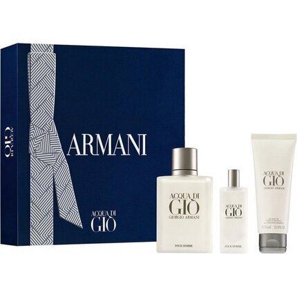 Rinkinys Giorgio Armani Acqua di Gio Pour Homme: EDT vyrams 100 ml + EDT vyrams 15 ml + dušo želė 75 ml kaina ir informacija | Kvepalai vyrams | pigu.lt