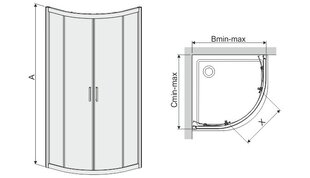 Душевая кабина Sanplast TX KN/TX4b 80s, матовый серебряный профиль, украшенное стеклом cora цена и информация | Душевые кабины | pigu.lt