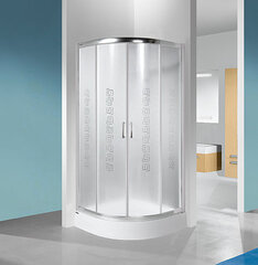 Pusapvalė dušo kabina Sanplast TX KN/TX4b 80s, baltas profilis, dekoruotas stiklas grey kaina ir informacija | Dušo kabinos | pigu.lt