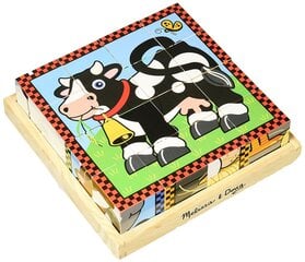 Деревянные кубики Домашние животные Melissa & Doug цена и информация | Игрушки для малышей | pigu.lt