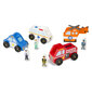 Medinės mašinytės Melissa & Doug Emergency Vehicle Set kaina ir informacija | Žaislai kūdikiams | pigu.lt
