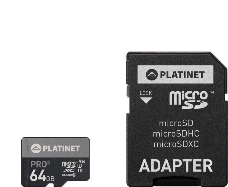 Карта памяти для телефона Platinet PMMSDX64UIII Micro SD карта памяти, 64  GB цена | pigu.lt