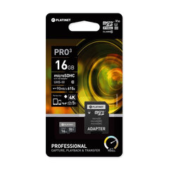 Platinet MicroSD 16GB kaina ir informacija | Atminties kortelės telefonams | pigu.lt