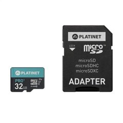 Карта памяти Platinet MicroSDHC 32GB Class 10/UHS 1 Pro + Adapter SD цена и информация | Карты памяти для телефонов | pigu.lt