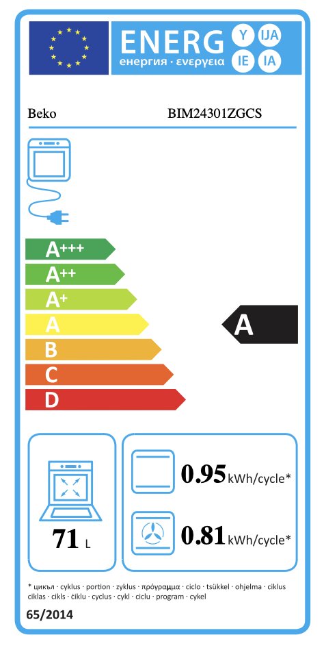 Beko BIM24301ZGCS kaina ir informacija | Orkaitės | pigu.lt