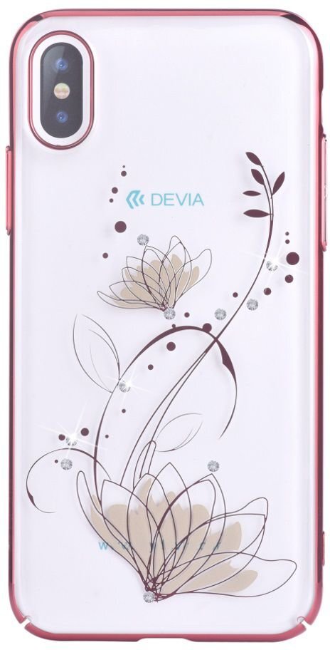 Devia Crystal Lotus, skirtas iPhone X / XS, Baltas, Rožinis kaina ir informacija | Telefono dėklai | pigu.lt