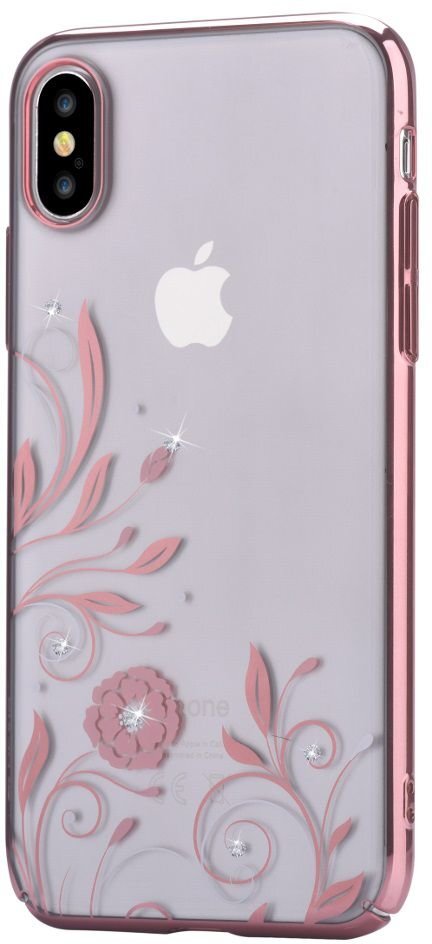 Devia Swarovski Crystal Petunia, skirtas iPhone XS / X, Rožinio aukso kaina ir informacija | Telefono dėklai | pigu.lt