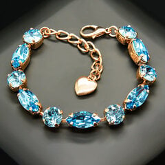 Apyrankė moterims DiamondSky „Chic II (Aquamarine Blue)“ su Swarovski kristalais kaina ir informacija | Apyrankės moterims | pigu.lt