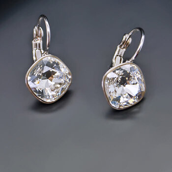 Auskarai moterims DiamondSky „Glare IV (Crystal)“ su Swarovski kristalais kaina ir informacija | Auskarai | pigu.lt
