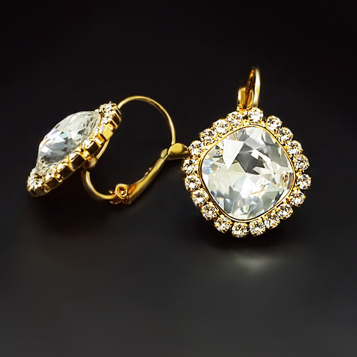 Auskarai moterims DiamondSky "Glare III" su Swarovski kristalais kaina ir informacija | Auskarai | pigu.lt
