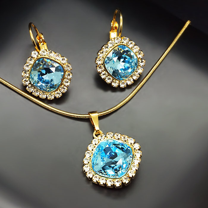 Papuošalų rinkinys moterims DiamondSky „Glare III“ su Swarovski kristalais