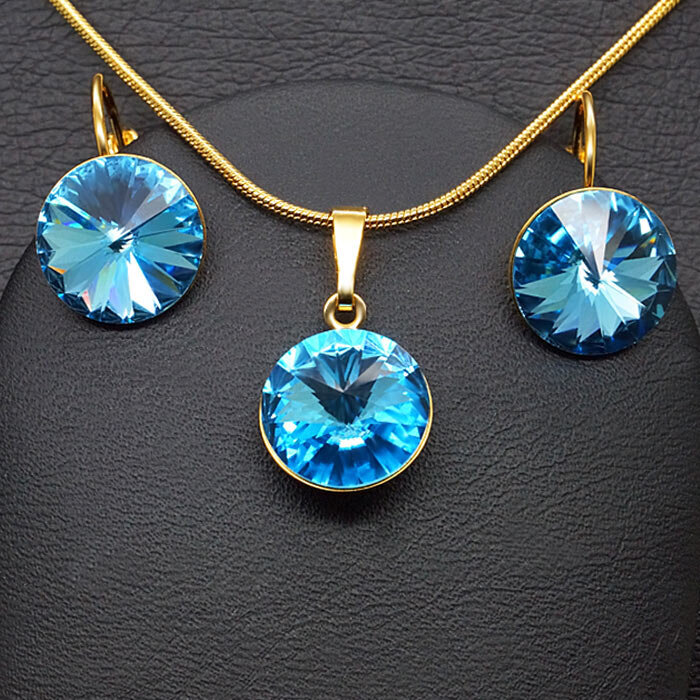 Papuošalų rinkinys moterims DiamondSky „Clarice II (Aquamarine Blue)“ su Swarovski kristalais цена и информация | Papuošalų rinkiniai | pigu.lt