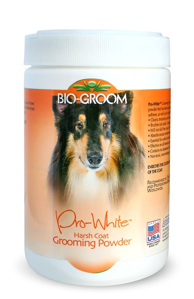 Bio Groom pudra šiurkščiam kailiui Pro White Harsh, 226 g kaina ir informacija | Kosmetinės priemonės gyvūnams | pigu.lt