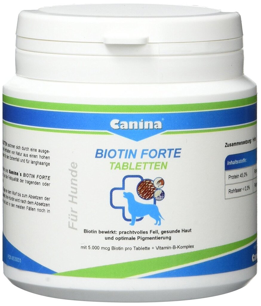 Canina tabletės Biotin Forte N30, 100 g kaina ir informacija | Vitaminai, papildai, antiparazitinės priemonės šunims | pigu.lt