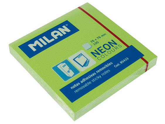 Lipnūs lapeliai Milan, 76x76mm, žali kaina ir informacija | Sąsiuviniai ir popieriaus prekės | pigu.lt