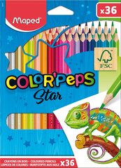 Цветные карандаши MAPED "Color`Peps" 36 штуки FSC цена и информация | Принадлежности для рисования, лепки | pigu.lt