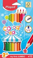 Цветные карандаши MAPED "Jumbo" 12 цветов FSC цена и информация | Принадлежности для рисования, лепки | pigu.lt
