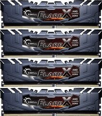 G.Skill Flare X DDR4, 4x8GB, 3200MHz, CL14 (F4-3200C14Q-32GFX) цена и информация | Оперативная память (RAM) | pigu.lt