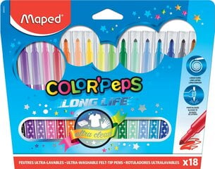 Фломастеры MAPED "Color`Peps" Long Life 18 цветов цена и информация | Maped Товары для детей и младенцев | pigu.lt