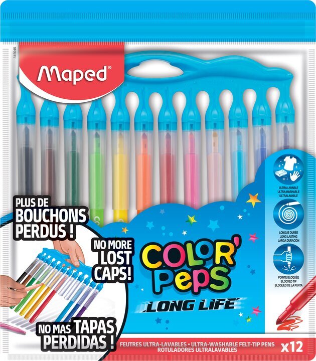 Flomasteriai ColorPeps Long Life Innovation, 12 spalvų kaina ir informacija | Piešimo, tapybos, lipdymo reikmenys | pigu.lt