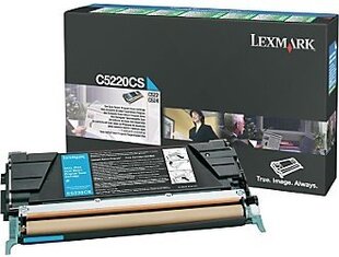 Lazarinė kasetė Lexmark (C5220CS) Return, žydra kaina ir informacija | Kasetės lazeriniams spausdintuvams | pigu.lt