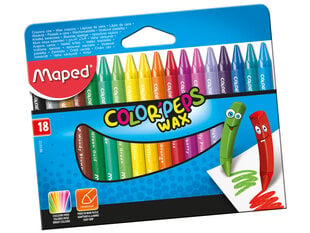 Vaškinės kreidelės ColorPeps, 18 spalvų kaina ir informacija | Piešimo, tapybos, lipdymo reikmenys | pigu.lt