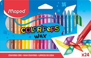 Мелки восковые MAPED Wax, 24 цвета цена и информация | Принадлежности для рисования, лепки | pigu.lt