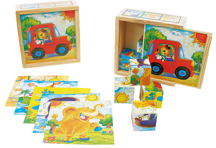Kaladėlių dėlionė medinėje dėžutėje Playme цена и информация | Žaislai kūdikiams | pigu.lt