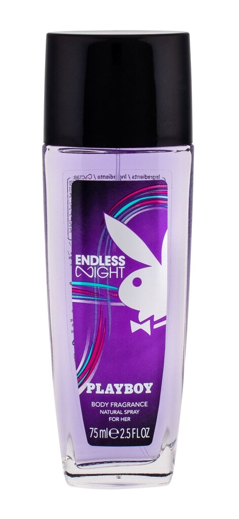 Puškiamas dezodorantas Playboy Endless Night 75 ml kaina ir informacija | Parfumuota kosmetika moterims | pigu.lt
