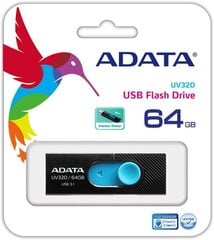 Adata AUV320-64G-RBKBL цена и информация | USB накопители | pigu.lt