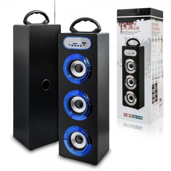 Mocco Tower Portable Bluetooth 4.0/15W/360 Surround/Micro SD/USB/Remote/FM/, mėlyna kaina ir informacija | Garso kolonėlės | pigu.lt