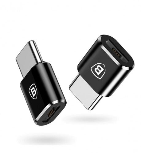 Adapteris Baseus Micro USB/ USB-C, juodas цена и информация | Adapteriai, USB šakotuvai | pigu.lt