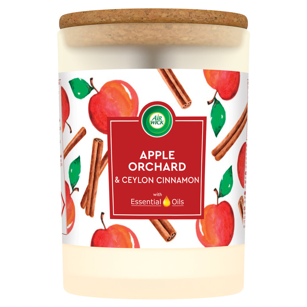 Kvapioji žvakė Air Wick Apple Orchard & Ceylon Cinnamon 185 g kaina ir informacija | Žvakės, Žvakidės | pigu.lt