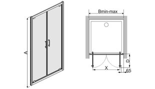 Dušo durys į nišą Sanplast TX DD/TX5b 70s, profilis pergamon, skaidrus stiklas W0 kaina ir informacija | Dušo durys ir sienelės | pigu.lt