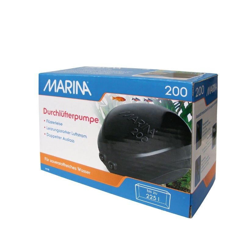 Oro pompa akvariumui, Marina 200, 2x90 l/h, 4 W kaina ir informacija | Akvariumai ir jų įranga | pigu.lt