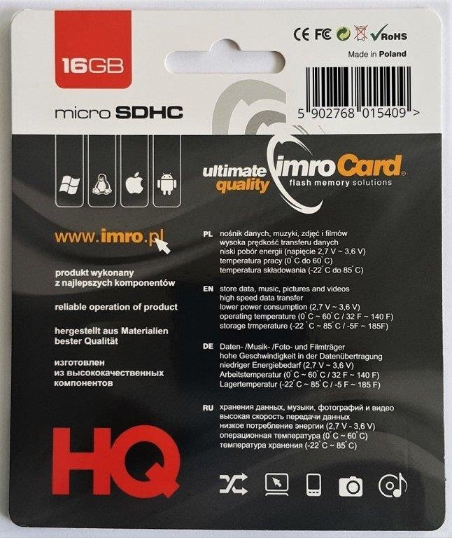 Atminties kortelė Imro KOM000822 kaina ir informacija | Atminties kortelės fotoaparatams, kameroms | pigu.lt